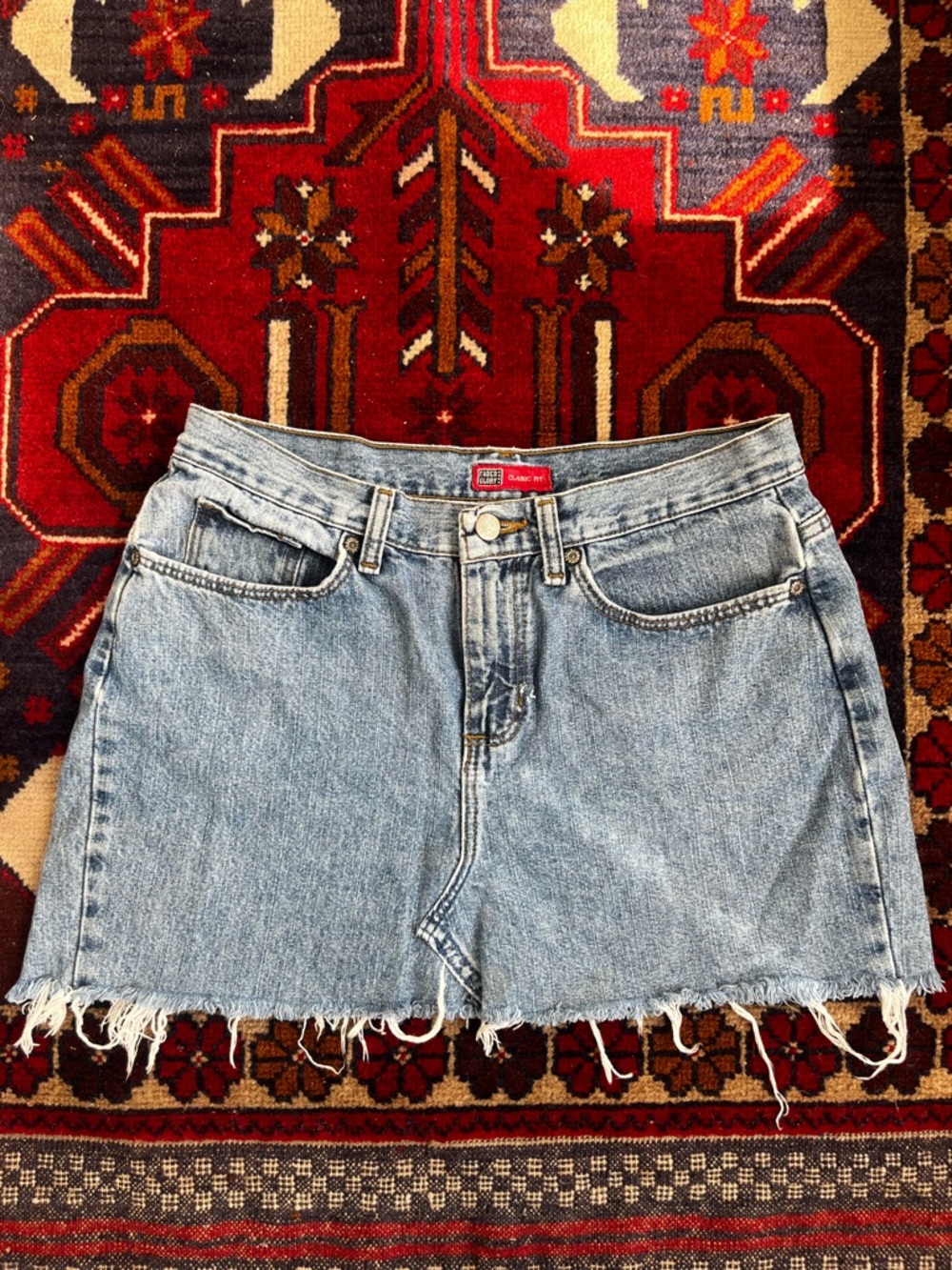 Faded Glory Light Wash Denim Mini Skirt